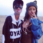 Rihanna with his friend