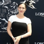  Kate Winslet in Monochrome Floral Headpiece at Prix de Diane Longines 2014