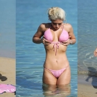  TOWIE’s Frankie Essex Wears A Skimpy Pink Bikini for Mykonos Beach Break