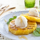 Rum-Glazed Pineapple with Toasted Coconut and Vanilla Ice Cream